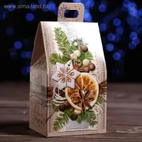 Подарочная коробка «Новогодний декупаж», 9.1×7×15.7 см