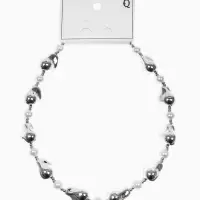 Бусы "Жемчуг Борокко", цвет белый в серебре 40+удл