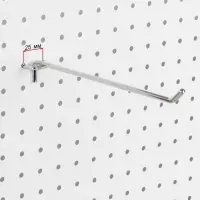 Крючок одинарный для металлической перфорированной панели, d=6 мм, L=25 см, шаг 25 мм, цвет хром