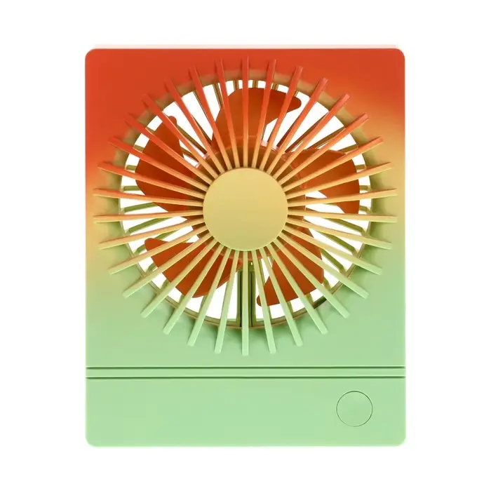 Вентилятор настольный YS2202B, портативный, осевой, 500 мАч, 3 режима, зелёно-оранжевый