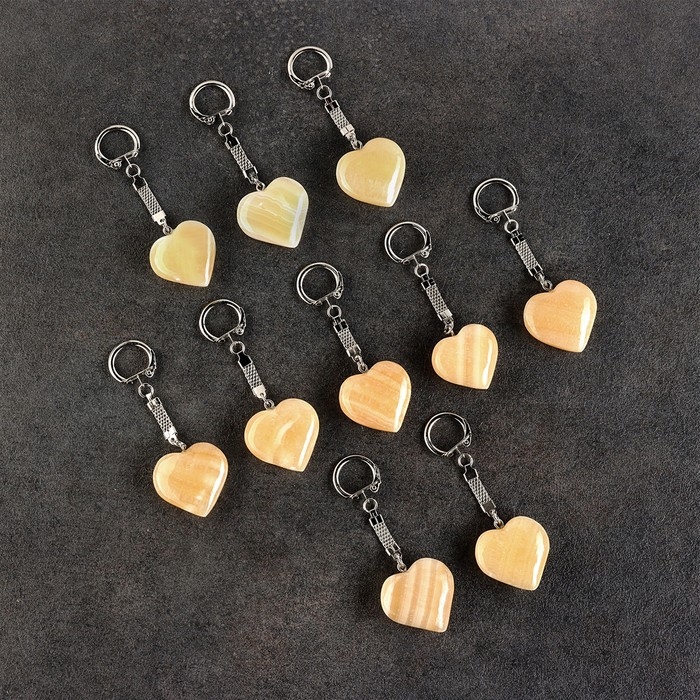 Брелок «Сердце», 3,5х3,5 см, медовый, оникс Брелок «Сердце», 3,5х3,5 см, медовый, оникс