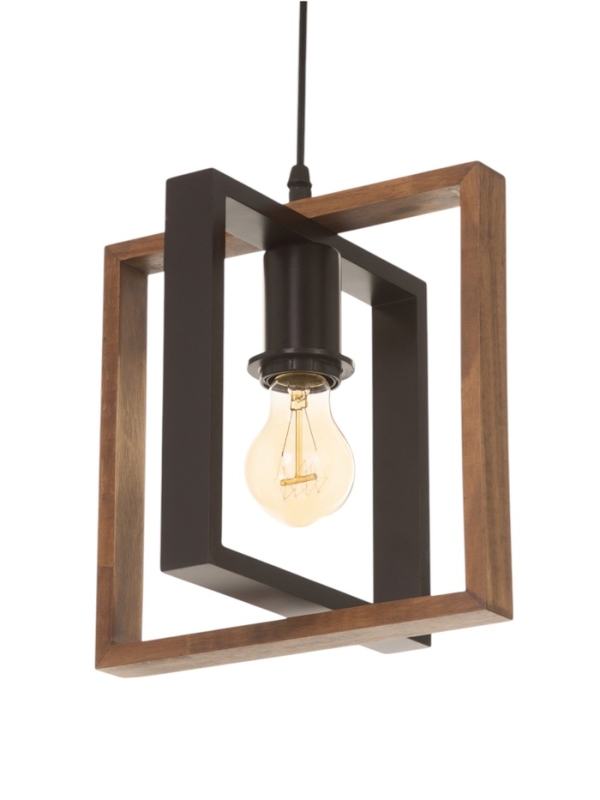 Светильник BayerLux ЭКО "Кристофер" 1х40Вт Е27 черный/коричневый 24х24х100см