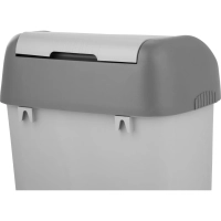 Контейнер для мусора пластик 14л прям сер с крышк-маят 226х700х550мм_327
