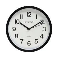Часы настенные классические ENERGY ЕС-139, бесшумные, плавный ход, d=22 см, чёрные