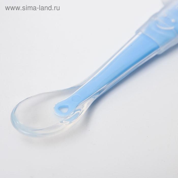 Ложка силиконовая детская «Жирафик», цвет голубой Ложка силиконовая детская «Жирафик», цвет голубой