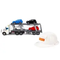 Автомобиль-тягач "Профи", инерц., свет и звук, 4 автомобиля и каска в компл. 27003