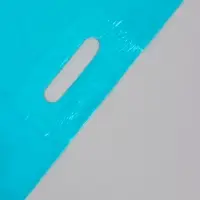 Пакет с вырубной усиленной ручкой ПВД, бирюзовый, 40&times;50 см, 45 мкм