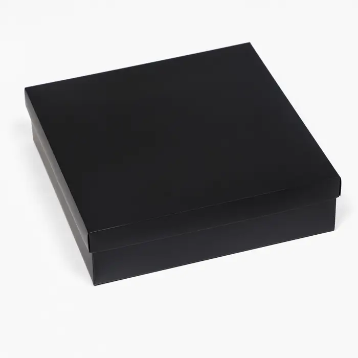 Коробка подарочная складная, упаковка, крышка-дно, чёрная, 30&times;30&times;8 см