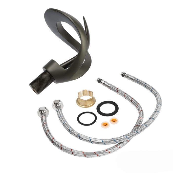 Смеситель для раковины ZEIN Z3816, дизайнерский, однорычажный, картридж 35 мм, графит Смеситель для раковины ZEIN Z3816, дизайнерский, однорычажный, картридж 35 мм, графит