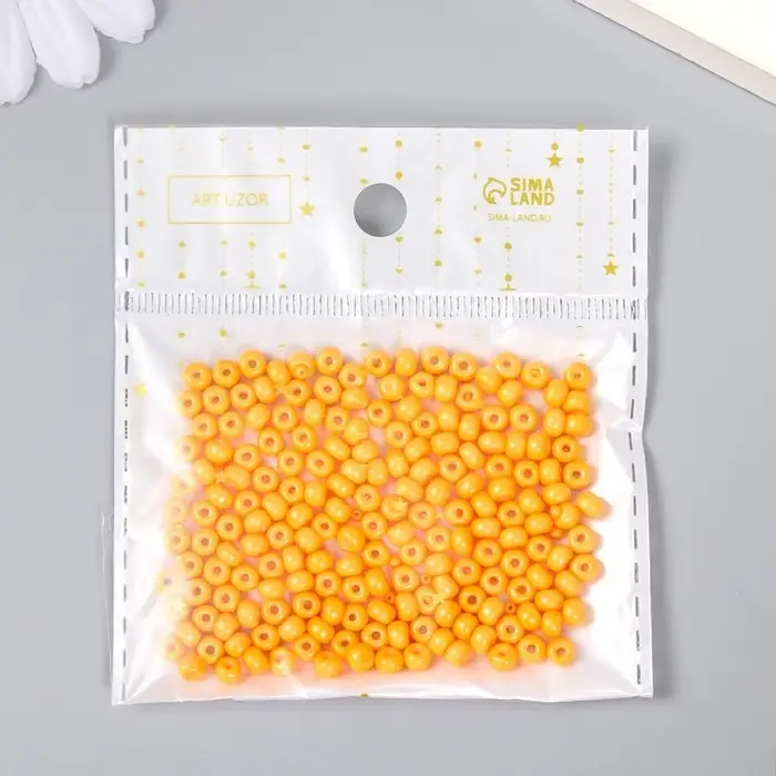 Бисер стекло 6/0  Бисер стекло 6/0 "Морковный" 15 гр