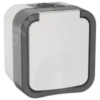 Розетка 1-местная заземляющим контактом и крышкой TORS 16А IP55 белый