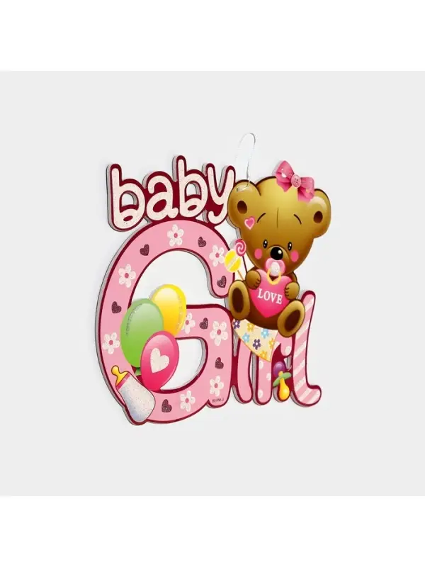 Украшение на гендер пати &laquo;Подвеска Baby Girl&raquo;, 30&times;25 см, розовое