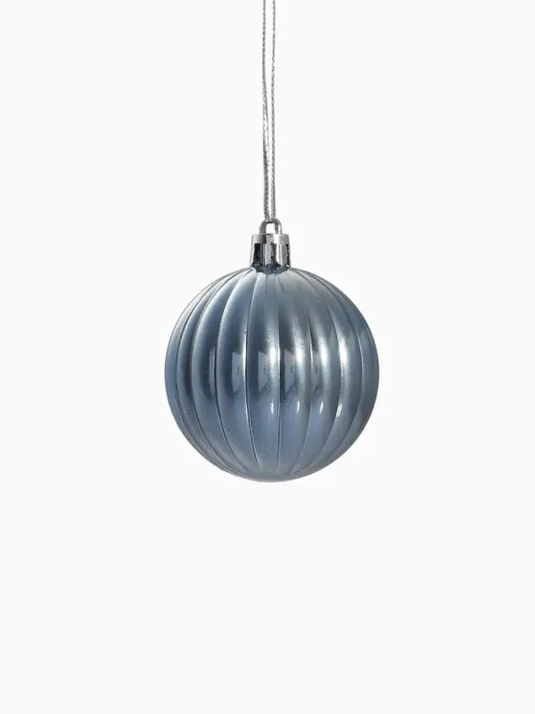 Ёлочные игрушки &laquo;Новогодние забавы&raquo;, шары новогодние, d=5.5 см, набор 4 шт., полосы, голубой