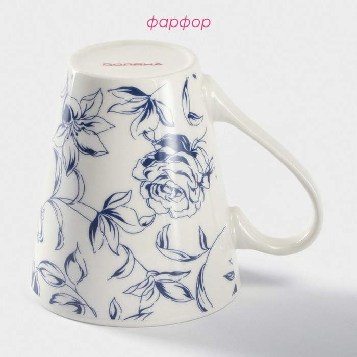 Кружка фарфоровая Доляна «Розалия», 300 мл, цвет белый Кружка фарфоровая Доляна «Розалия», 300 мл, цвет белый