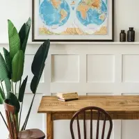 Карта Мира интерактивная, физическая (карта полушарий), 101&times;69 см, 1:37 млн, ламинированная