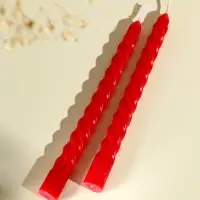 Свечи витые, 1.5&times;15 см, 2 шт., красный
