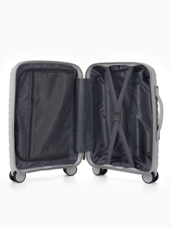 Чемодан на съёмных колёсах, 18", кодовый замок, 33&times;16&times;49 см, серый