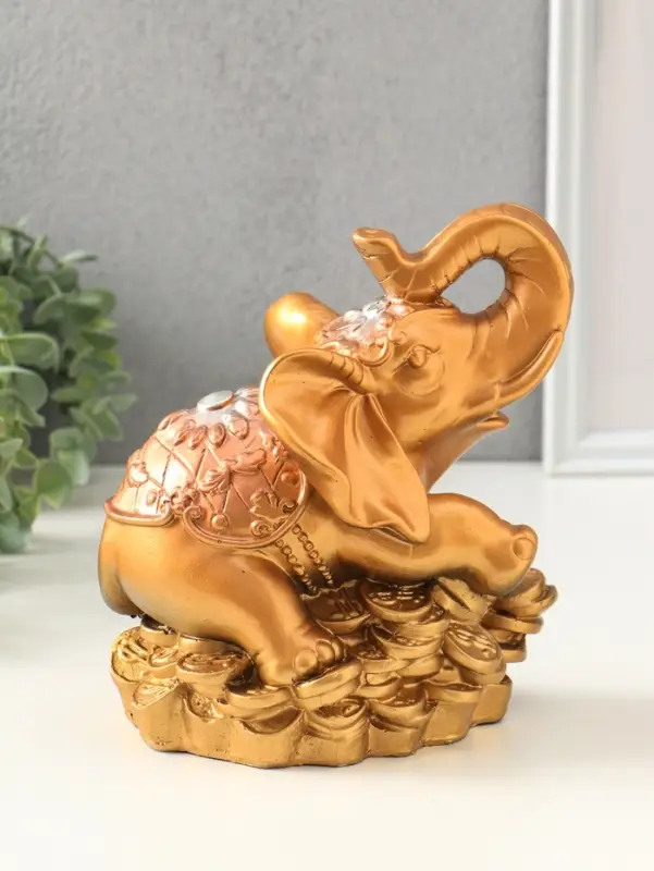 Копилка для денег &laquo;Слон на деньгах&raquo;, гипс, 21&times;20&times;16 см