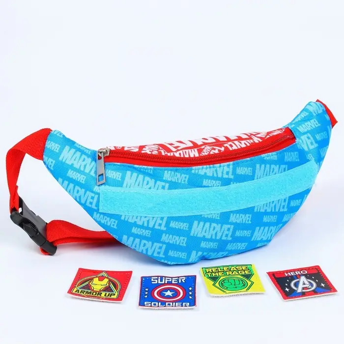 Сумка поясная детская для мальчика, 25&times;6&times;13 см, Мстители
