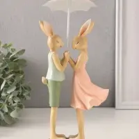 Фигурка полистоун &laquo;Романтика. Кролики под зонтом&raquo;, 12&times;9.5&times;25.5 см
