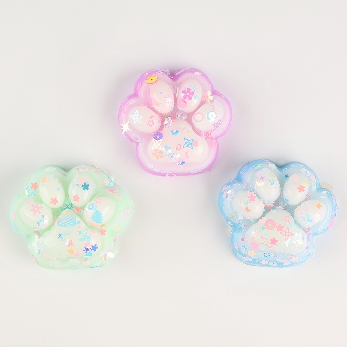 Сквиш антистресс - игрушка «Лапка», с блёстками Сквиш антистресс - игрушка «Лапка», с блёстками