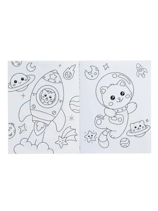 Аниме-раскраски с наклейками "Кавайные котики" 8 стр.