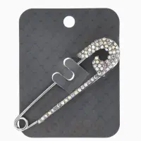 Булавка "Вензель" L=7см, цвет радужный в серебре