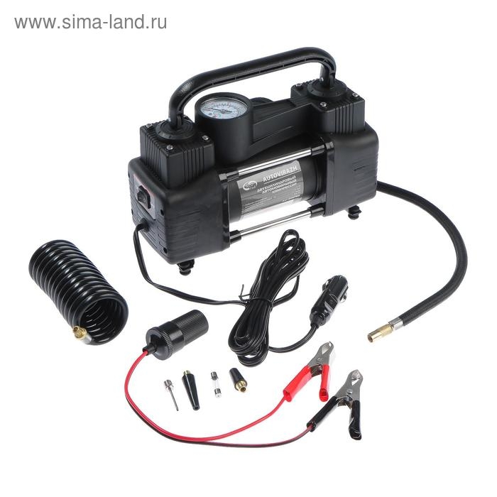 Компрессор автомобильный, двухцилиндровый Autovirazh 75 л/мин с манометром AV-010750 Компрессор автомобильный, двухцилиндровый Autovirazh 75 л/мин с манометром AV-010750
