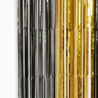 Занавес для фотозоны чёрно-золотой, полоса 152*25 см