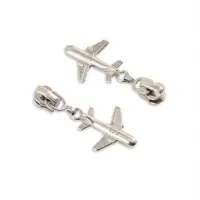 Бегунок для металлической молнии, №3, &laquo;Самолёт&raquo;, 10 шт., цвет никель