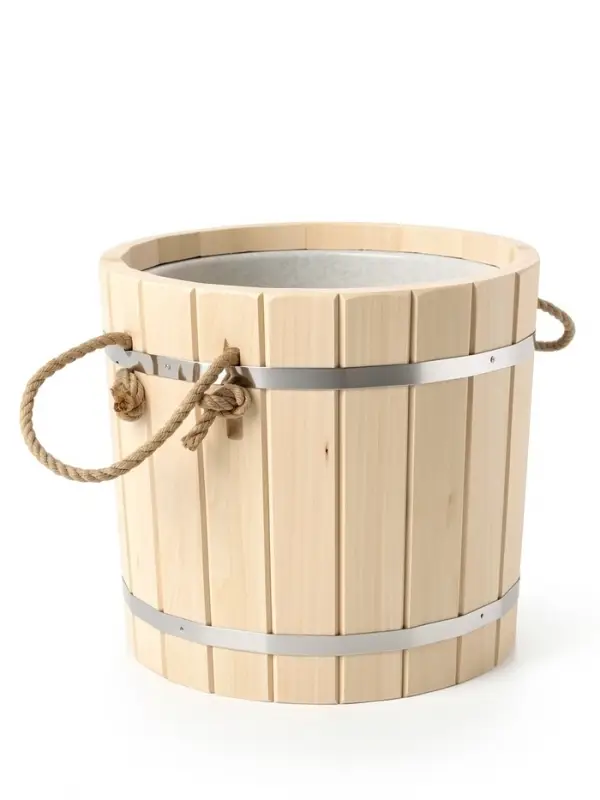 Ведро-запарник для бани и сауны, 15 л, деревянное, пластмассовая вставка