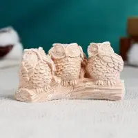 Фигурка гипс &laquo;Три совы на жердочке&raquo;, коричневая, 10&times;6&times;5 см