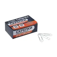 Скрепки оцинкованные, 33 мм, 100 штук, в картонной коробке МИКС