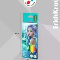 Карандаши 12цв, ErichKrause "Aquamarine", пластик, трехгр., с точилкой, европодвес