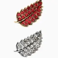 Брошь "Листик" маленький,  (фас 12шт), цвет МИКС