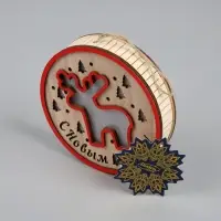 Ёлочная игрушка &laquo;Лосёнок&raquo;, 13.5&times;3 см, 1 LED, от батареек, свечение тёплое белое