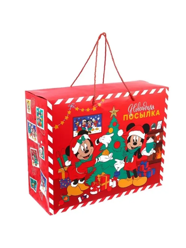 Пакет подарочный «Новый год» 40×30×19 см, Микки Маус