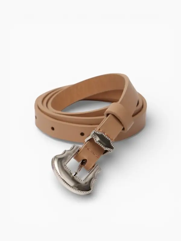 Ремень женский, 1.5&times;110 см, без винта, 1 прокол, бежевый