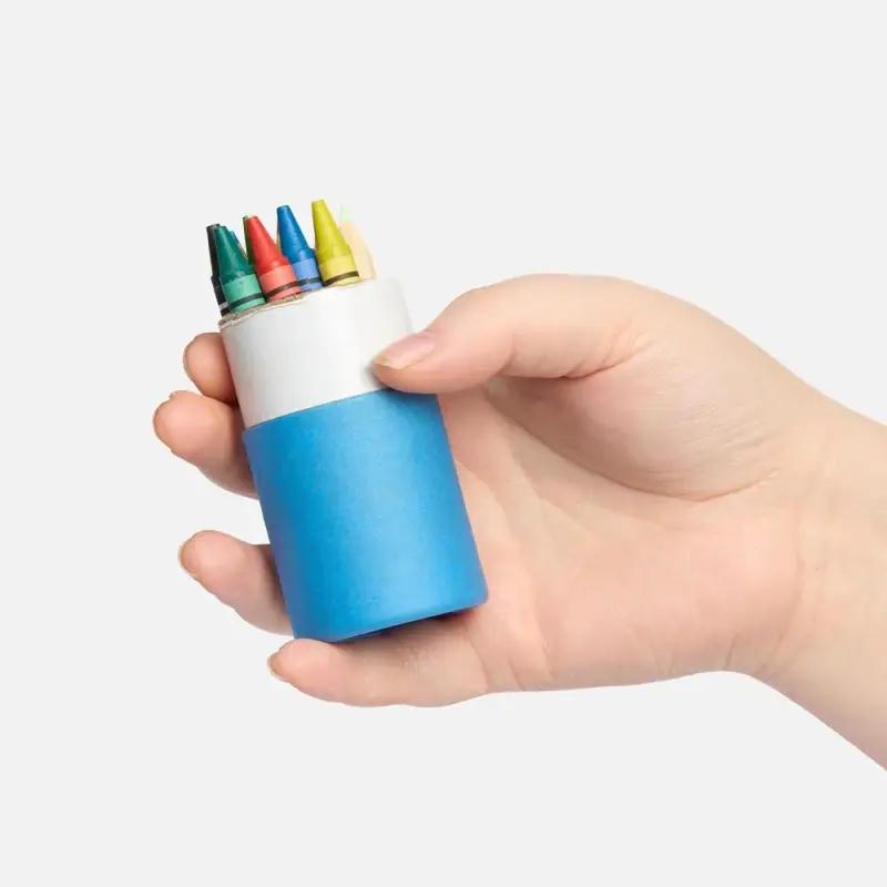 Набор цветных карандашей с мелками Kiddo Tube, голубой с оранжевым Набор цветных карандашей с мелками Kiddo Tube, голубой с оранжевым