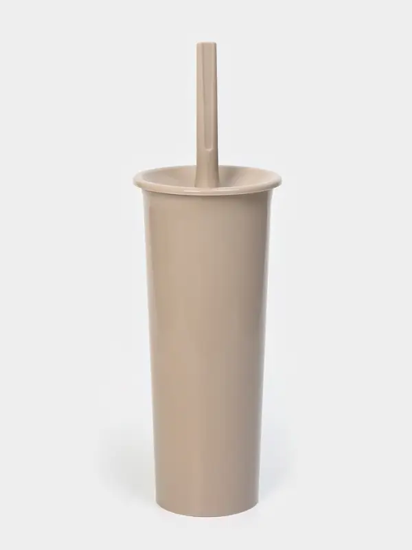 Ёршик для унитаза Idiland Rambai, d=11.5 см, h=36.5 см, с подставкой, пластик, бежевый