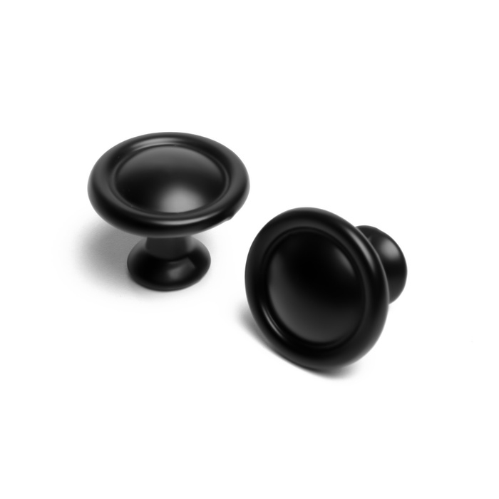 Ручка кнопка ТУНДРА РК044BL, черная, 8 шт TMP