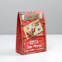 Коробка подарочная новогодняя складная «Почта», 15 х 7 х 22 см, Новый год Коробка подарочная новогодняя складная «Почта», 15 х 7 х 22 см, Новый год