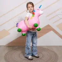 Попрыгун ZABIAKA &laquo;Единорог&raquo;, 51&times;25&times;50 см, розовый