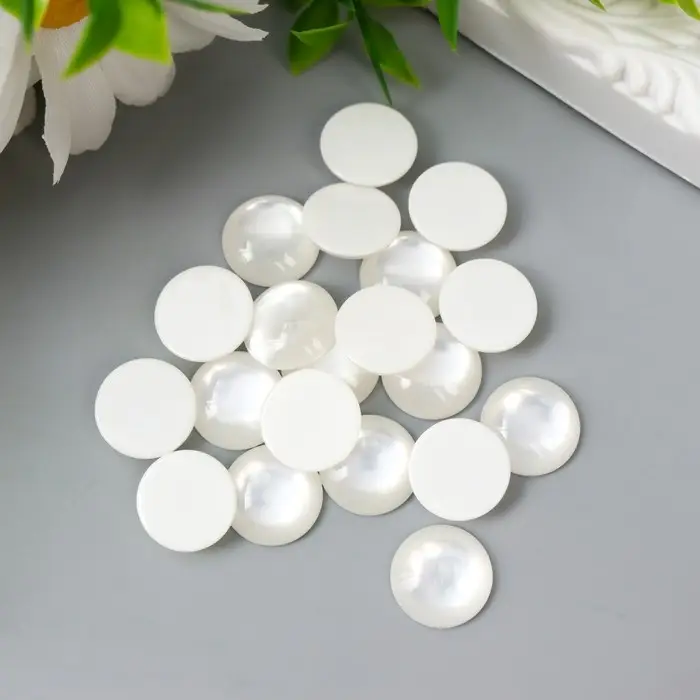 Топсы для творчества пластик  Топсы для творчества пластик "Круг" перламутр набор 20 шт d=1,4 см