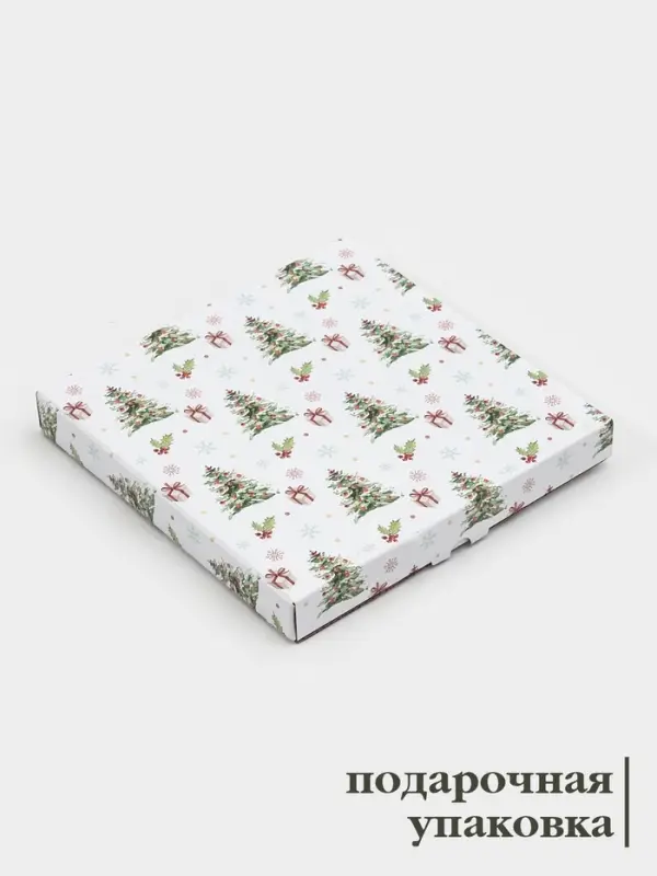 Блюдо новогоднее сервировочное Доляна &laquo;Снегири на ветке&raquo;, d=19 см, стекло, голубое