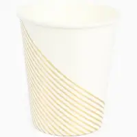 Набор посуды для праздника на 20 персон, белый с золотом (тарелки 23 см, стакан 250 мл)