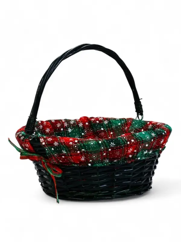 Корзина плетеная 32 х 32 х 14 см, ручка h=14 см зеленый НГ ткань Корзина плетеная 32 х 32 х 14 см, ручка h=14 см зеленый НГ ткань