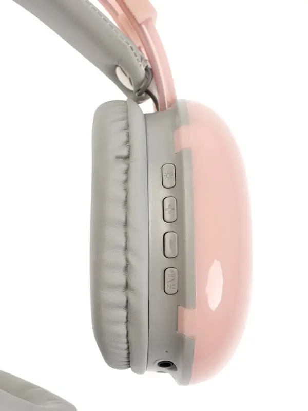 Наушники беспроводные, полноразмерные, Mybit W-33, RGB подсветка, Bluetooth 5.3, 800 мАч, Type-C, RGB подсветка, розовые
