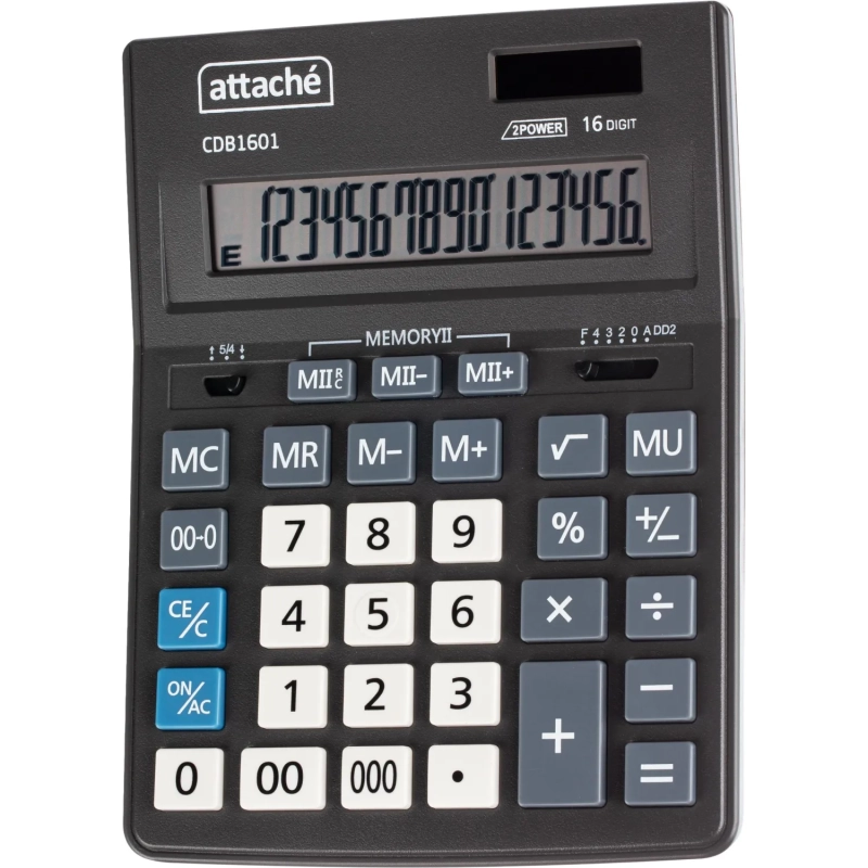 Калькулятор настольный Attache CDB1601-BK 16-разрядный черный 205x155x35 мм