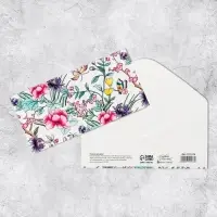 Конверт для денег «Тропические цветы», 16,5 × 8 см
